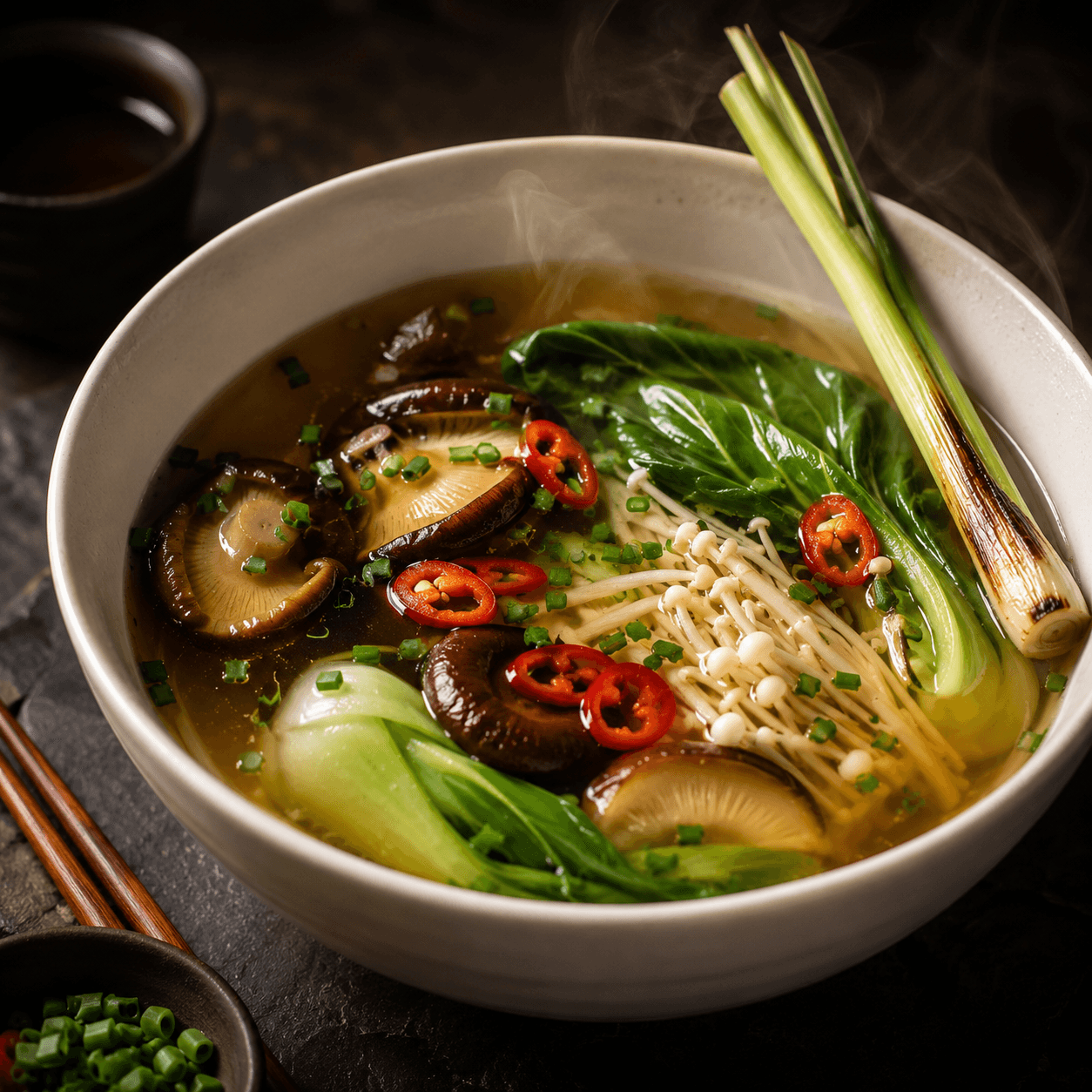 Golden Broth — Lemongrass & Shiitake Bowl