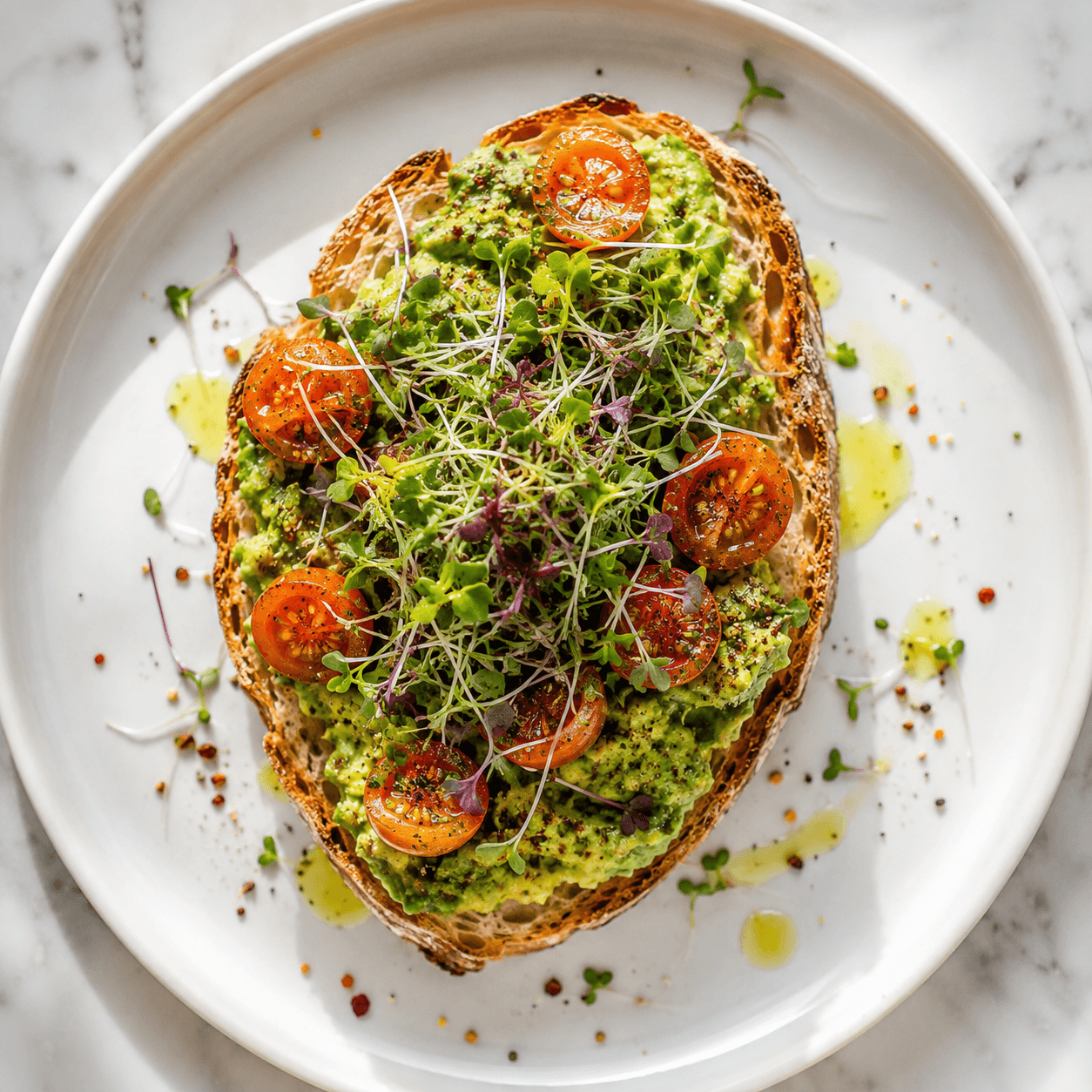 The Green Stack — Avocado Toast with Microgreens
